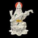 999 Pure Silver Matha Saraswati 2.5-Inch-Tall Statue / Murti (Figurine