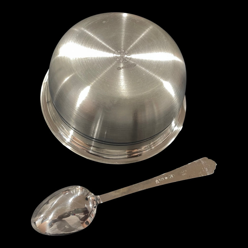 999 Pure Silver Hallmarked 5.0 inch Heavy Bowl & Spoon Set - 5.0-inch Set