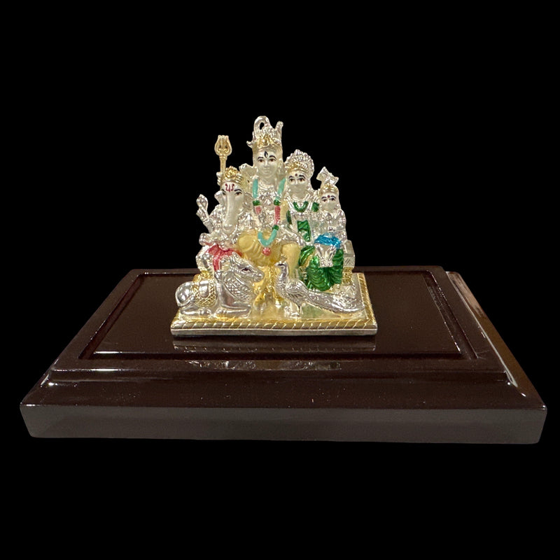 999 Pure Silver Lord Shiv Family idol  - 3.5-inch Tall Statue / Murti (Figurine