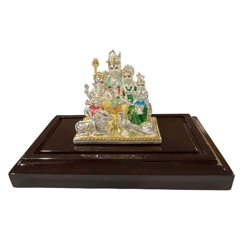 999 Pure Silver Lord Shiv Family idol  - 3.5-inch Tall Statue / Murti (Figurine
