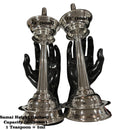 925 Sterling Silver Hallmarked Kerala Samai / Kuthu Vilakku Pair -Style