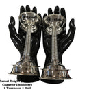 925 Sterling Silver Hallmarked Kerala Samai / Kuthu Vilakku Pair -Style