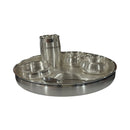 999 Pure Silver 11.0-Inch Hallmarked Exclusive Designer Heavy Indian Thali Dinner Set - Set