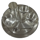 999 Pure Silver 11.0-Inch Hallmarked Exclusive Designer Heavy Indian Thali Dinner Set - Set