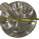 999 Pure Silver 11.0-Inch Hallmarked Exclusive Designer Heavy Indian Thali Dinner Set - Set