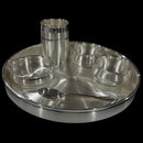 999 Pure Silver 11.0-Inch Hallmarked Exclusive Designer Heavy Indian Thali Dinner Set - Set