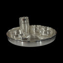 999 Pure Silver 11.0-Inch Hallmarked Exclusive Designer Heavy Indian Thali Dinner Set - Set