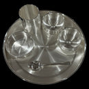 999 Pure Silver 11.0-Inch Hallmarked Exclusive Designer Heavy Indian Thali Dinner Set - Set