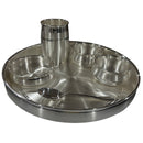 999 Pure Silver 11.0-Inch Hallmarked Exclusive Designer Heavy Indian Thali Dinner Set - Set