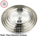 999 Pure Silver Hallmarked Light Weight Indian Dinner Thali - Style