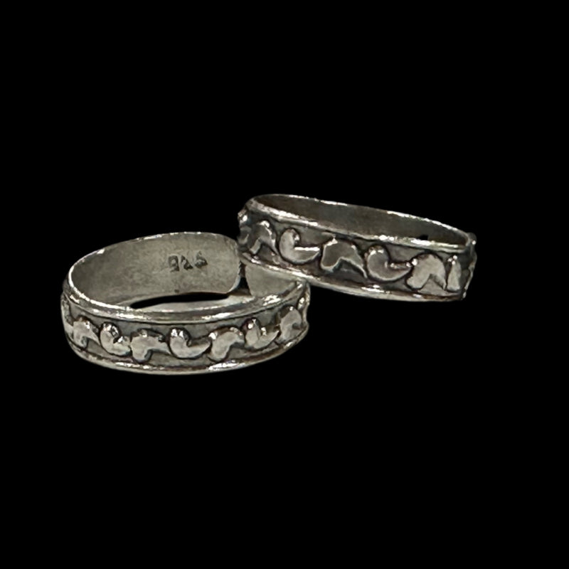 925 Sterling Silver Oxidized Toe-rings - Design