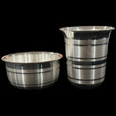 999 Pure Silver Hallmarked 250ml Glass & 150ml Bowl Set - 3.5-inch Set