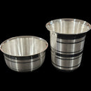 999 Pure Silver Hallmarked 250ml Glass & 150ml Bowl Set - 3.5-inch Set