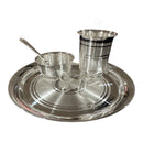 999 Pure Silver 7.0 Inch Light Weight Western Plate Anna Prasanam Small Dinner Set - Set