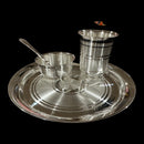 999 Pure Silver 7.0 Inch Light Weight Western Plate Anna Prasanam Small Dinner Set - Set