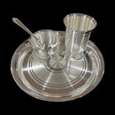 999 Pure Silver 7.0 Inch Light Weight Western Plate Anna Prasanam Small Dinner Set - Set