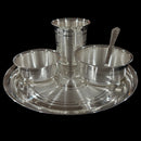 999 Pure Silver 7.0 Inch Light Weight Western Plate Anna Prasanam Small Dinner Set - Set