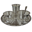 999 Pure Silver 7.0 Inch Light Weight Western Plate Anna Prasanam Small Dinner Set - Set