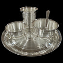 999 Pure Silver 7.0 Inch Light Weight Western Plate Anna Prasanam Small Dinner Set - Set