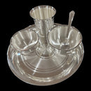 999 Pure Silver 7.0 Inch Light Weight Western Plate Anna Prasanam Small Dinner Set - Set