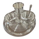 999 Pure Silver 7.0 Inch Light Weight Western Plate Anna Prasanam Small Dinner Set - Set
