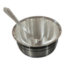999 Pure Silver Hallmarked 150ml Bowl & Spoon - 3.5-inch Set