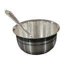 999 Pure Silver Hallmarked 150ml Bowl & Spoon - 3.5-inch Set