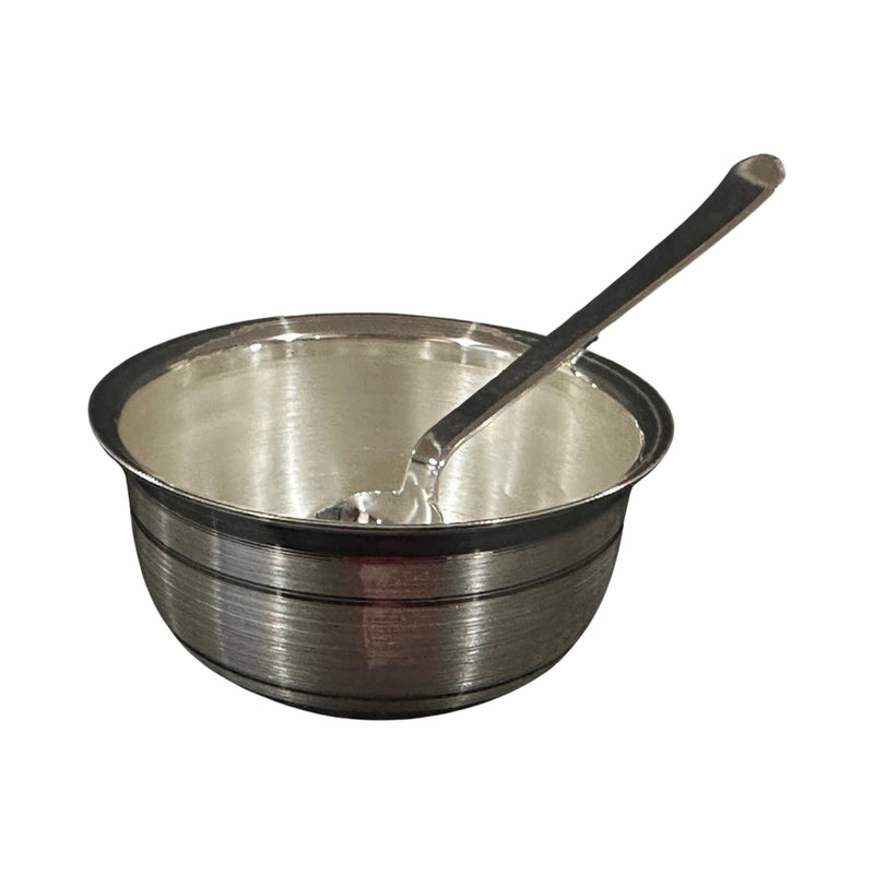999 Pure Silver 3.0 Bowl & Spoon for Kids - 3.0-inch Set