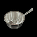 999 Pure Silver Hallmarked 200ml Bowl & Spoon for kids / youth - 3.7-inch Set