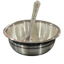 999 Pure Silver 200ml Hallmarked Bowl & Spoon for Youth / Adults -4.0 inch Set
