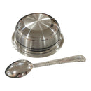 999 Pure Silver 200ml Hallmarked Bowl & Spoon for Youth / Adults -4.0 inch Set
