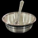 999 Pure Silver 200ml Hallmarked Bowl & Spoon for Youth / Adults -4.0 inch Set