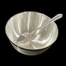 999 Pure Silver Hallmarked 400ml Heavy Bowl & Spoon Set - 5.0-inch Set