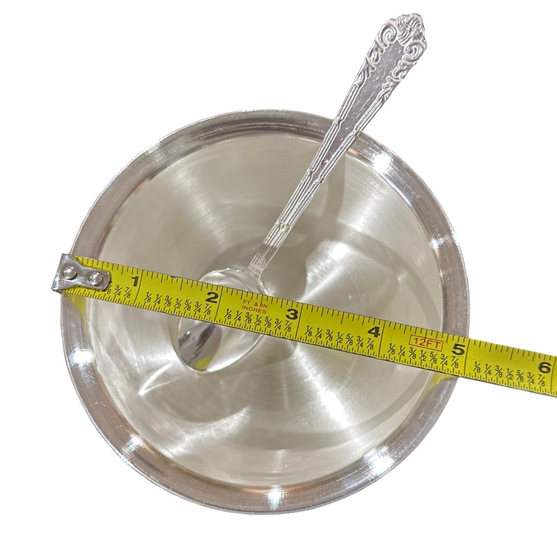 999 Pure Silver Hallmarked 400ml Heavy Bowl & Spoon Set - 5.0-inch Set