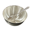 999 Pure Silver Hallmarked 400ml Heavy Bowl & Spoon Set - 5.0-inch Set