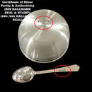 999 Pure Silver Hallmarked 400ml Heavy Bowl & Spoon Set - 5.0-inch Set