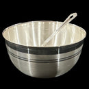 999 Pure Silver Hallmarked 400ml Heavy Bowl & Spoon Set - 5.0-inch Set