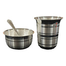 999 Pure Silver Hallmarked 250ml Glass, 150ml Bowl & Spoon Set -3.5 inch Set