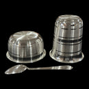 999 Pure Silver Hallmarked 150ml Glass, 100ml Bowl & Spoon Set for Kids - 3.0-inch Set