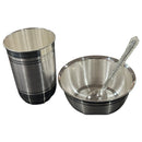 999 Pure Silver 300ml Glass, 250ml Bowl & Spoon - 4.0-inch Set