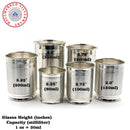 999 Pure Silver Hallmarked 150ml Glass & 120ml Bowl Set - Designer Set