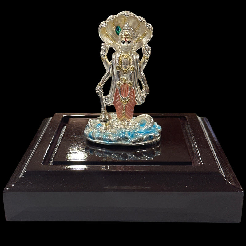 999 Pure Silver Lord Vishnu (Satya Narayana) – 3.0-Inch-Tall Statue / Murti (Figurine