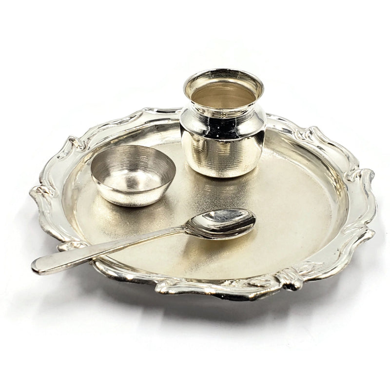 925 Sterling Silver 5.0 inch Small Puja Set - 5.0" Set