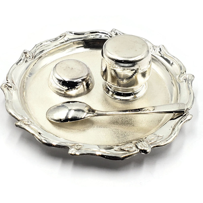 925 Sterling Silver 5.0 inch Small Puja Set - 5.0" Set