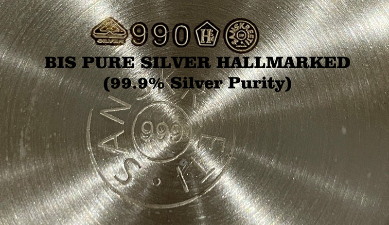 999 Pure Silver 7.0 Inch Hallmarked Alphabet Small Dinner Set for Kids - Set