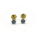 750 Eighteen Karat (18 KT) 2mm Colored Cubic Zirconia 18 Gauge Nose Stud / Ear Studs - Style