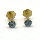 750 Eighteen Karat (18 KT) 2mm Colored Cubic Zirconia 18 Gauge Nose Stud / Ear Studs - Style