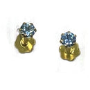 750 Eighteen Karat (18 KT) 2mm Colored Cubic Zirconia 18 Gauge Nose Stud / Ear Studs - Style