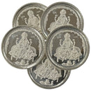 999 Pure Silver Lakshmi / Kuber & Shree Yantram 2 Gram Coins (Pack of 5 Coins)-Figurine