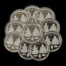 999 Pure Silver Ganesha Lakshmi / Laxmi 5 gram Coin (Pack of 10 Coins)-Figurine